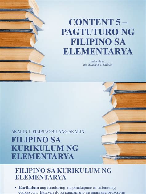 Pagtuturo ng filipino sa elementarya pdf